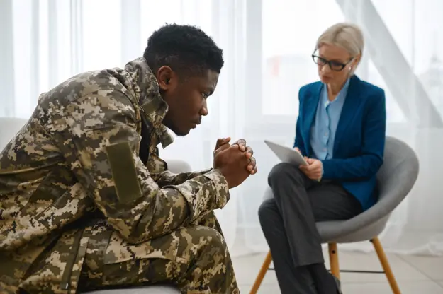 Military-Sexual-Trauma–A-Different-Perspective-of-Sexual-Harassment (1) a veteran opens up in therapy about military sexual trauma