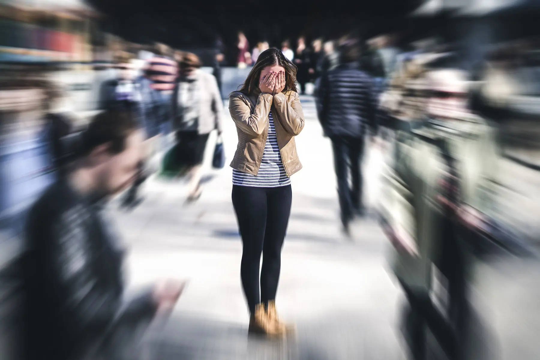 What is a Trauma Repsonse a woman struggles to manage a trauma response in a large crowd