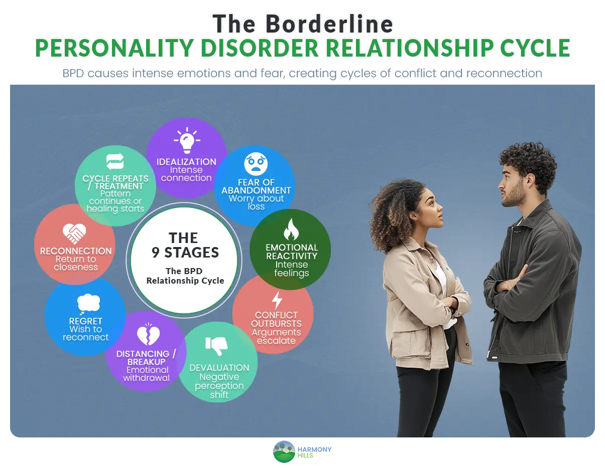 infographic about The Borderline Personality Disorder Relationship Cycle