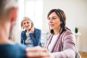 woman at an opioid addiction treatment program