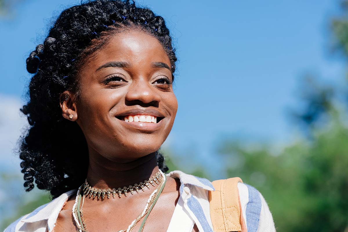 woman working on improving mental health