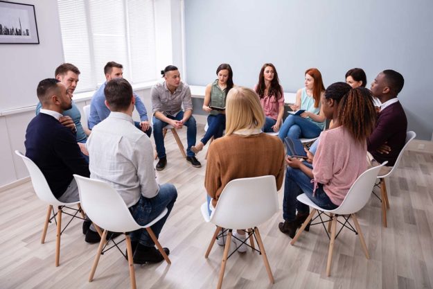 group at a residential treatment center