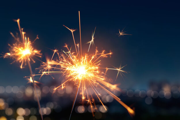 sparklers to show the act of setting mental health goals