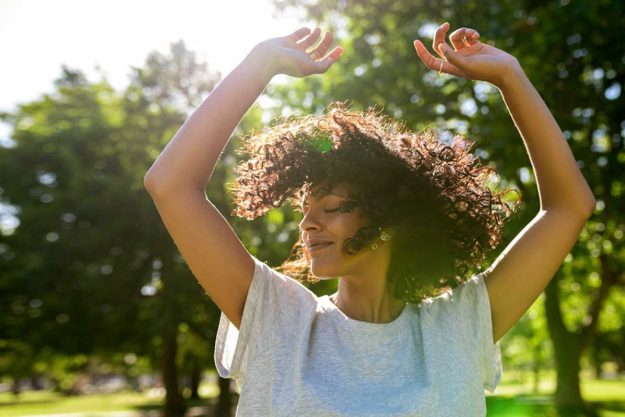 a woman is happy to have found mental health treatment in florida