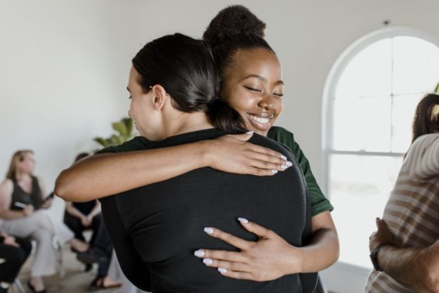 a pair is happy after they learned about managing anxiety