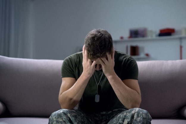 Military man dealing with ptsd