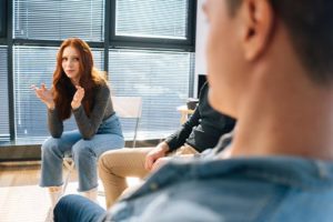 group participating in a psychotherapy program