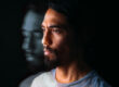 a person and an image transcribed behind the person to show schizoaffective disorder symptoms