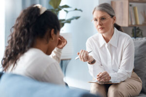 Woman in PTSD Therapy