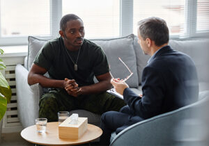 a veteran seeks military mental health services