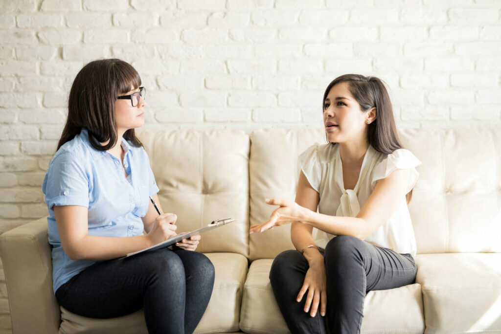 Individual therapy session as part of an aftercare program for mental health recovery